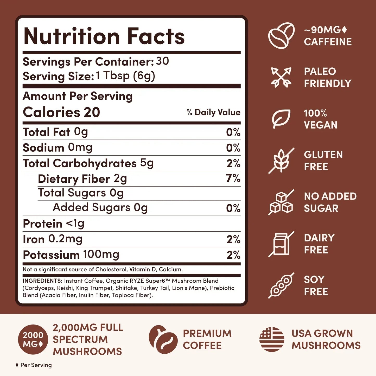 Mushroom Coffee Dark Roast (30 Servings) - 6W8N