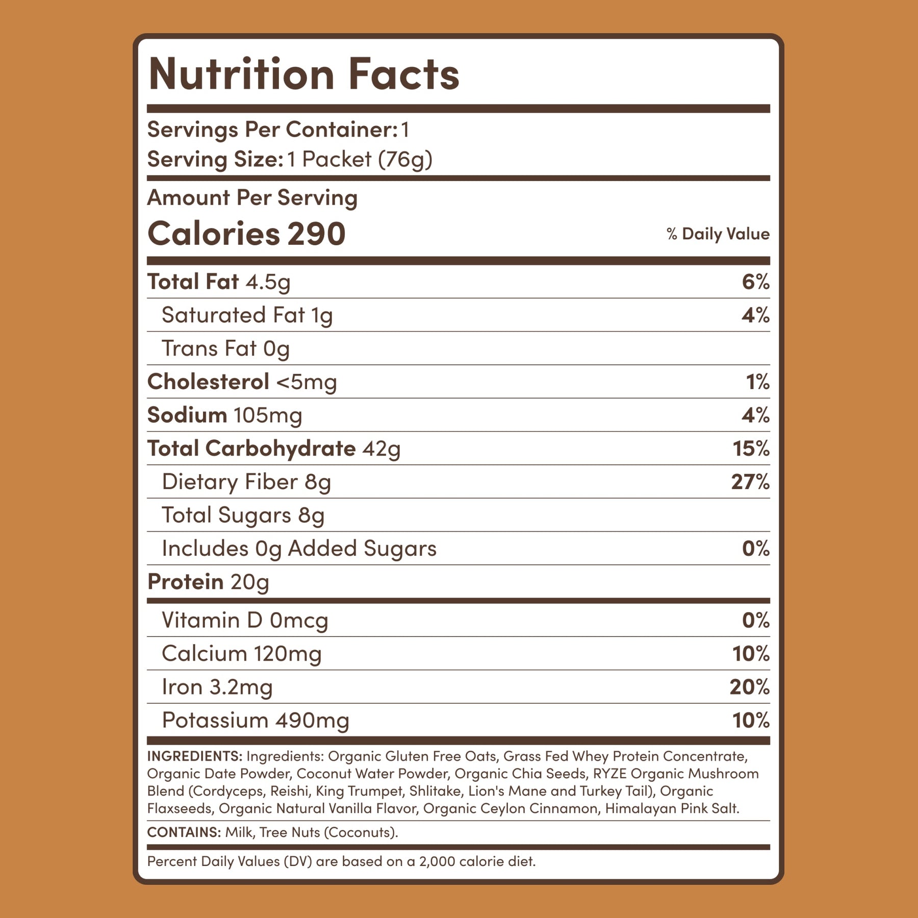 Mushroom Overnight Oats 14 Servings - 3EKC
