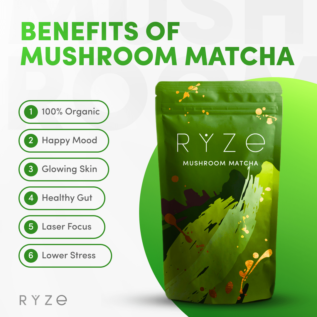 RYZE Organic Mushroom Matcha Starter Kit (60 servings) - OWA8